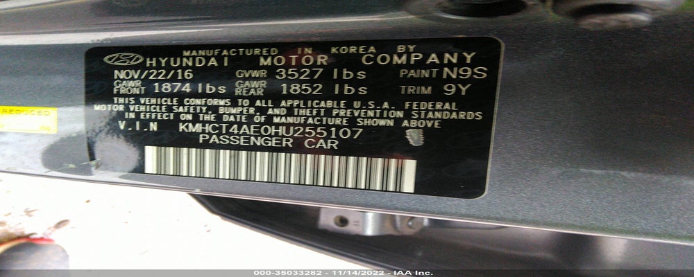 KMHCT4AE0HU255107 2017 HYUNDAI ACCENT photo no. 9
