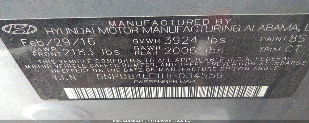 5NPD84LF1HH034559 2017 HYUNDAI ELANTRA photo no. 9
