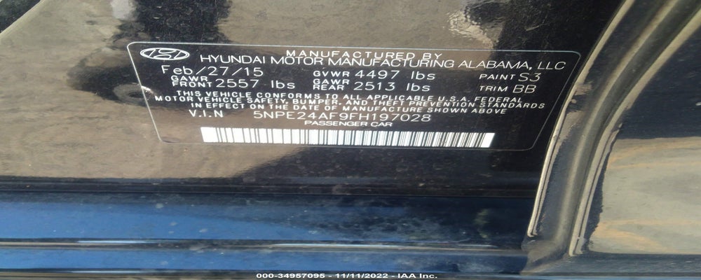 5NPE24AF9FH197028 2015 HYUNDAI SONATA photo no. 9