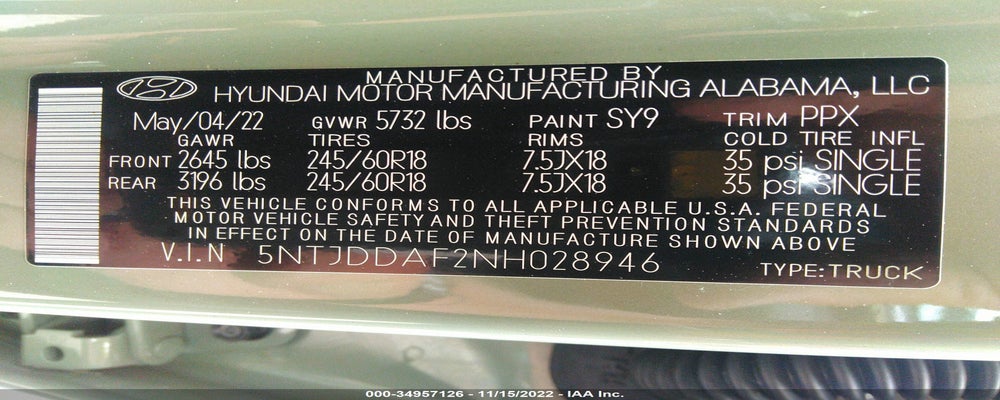 5NTJDDAF2NH028946 2022 HYUNDAI SANTA CRUZ photo no. 9