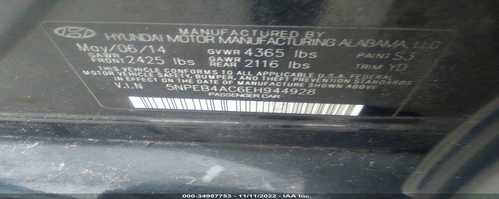 5NPEB4AC6EH944928 2014 HYUNDAI SONATA photo no. 9