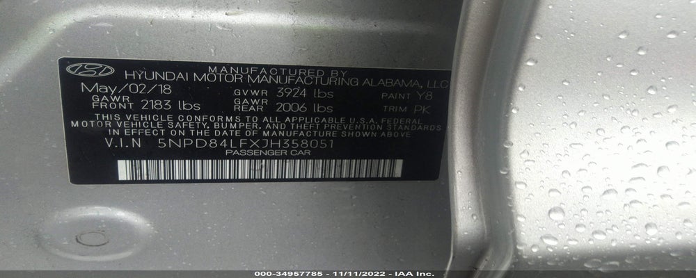 5NPD84LFXJH358051 2018 HYUNDAI ELANTRA photo no. 9