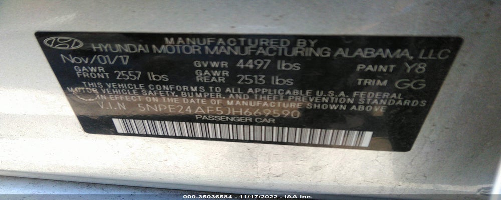 5NPE24AF5JH669590 2018 HYUNDAI SONATA photo no. 9