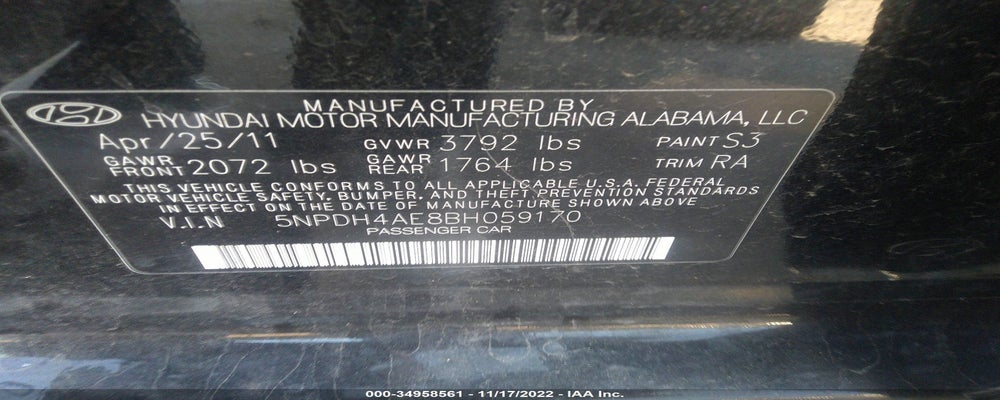 5NPDH4AE8BH059170 2011 HYUNDAI ELANTRA photo no. 9