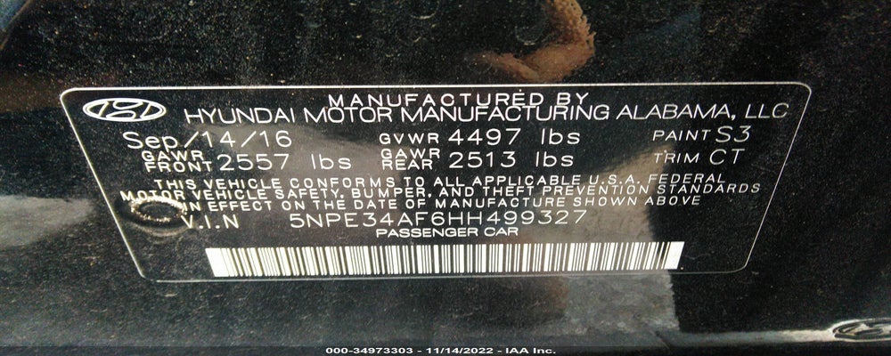 5NPE34AF6HH499327 2017 HYUNDAI SONATA photo no. 9