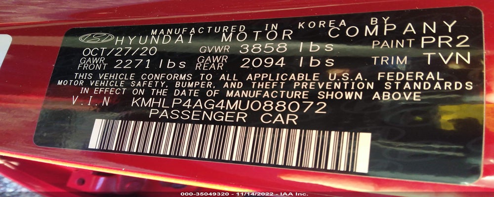 KMHLP4AG4MU088072 2021 HYUNDAI ELANTRA photo no. 9