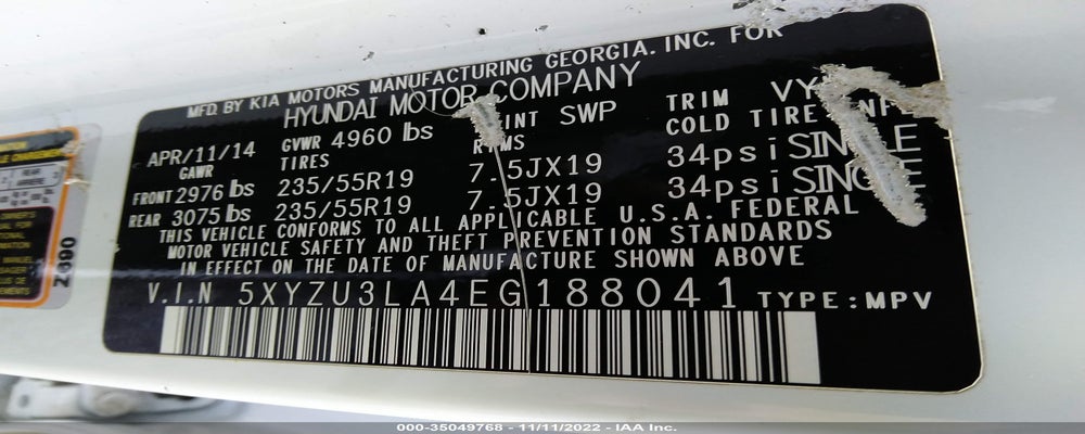 5XYZU3LA4EG188041 2014 HYUNDAI SANTA FE SPORT photo no. 9