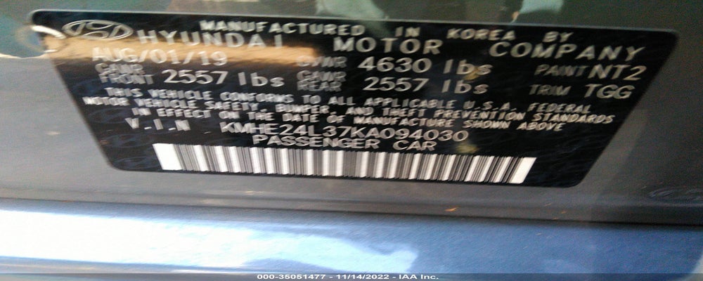 KMHE24L37KA094030 2019 HYUNDAI SONATA HYBRID photo no. 9
