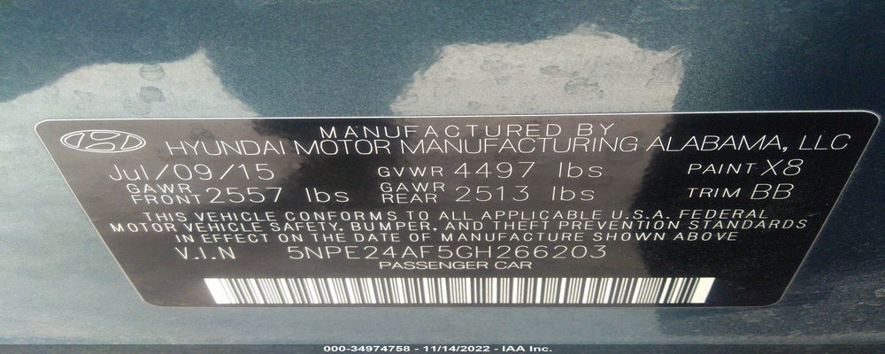 5NPE24AF5GH266203 2016 HYUNDAI SONATA photo no. 9
