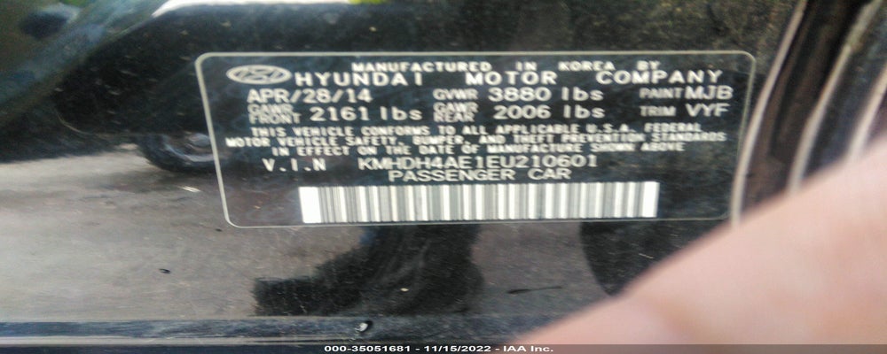 KMHDH4AE1EU210601 2014 HYUNDAI ELANTRA photo no. 9
