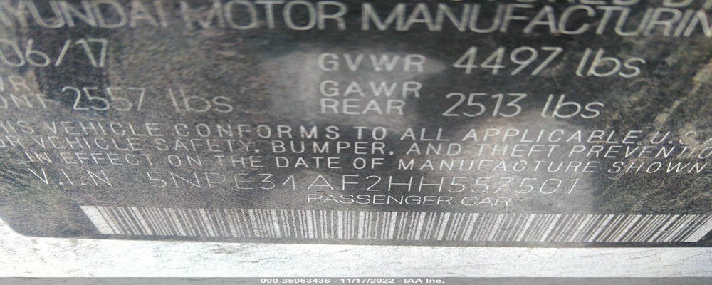 5NPE34AF2HH557501 2017 HYUNDAI SONATA photo no. 9