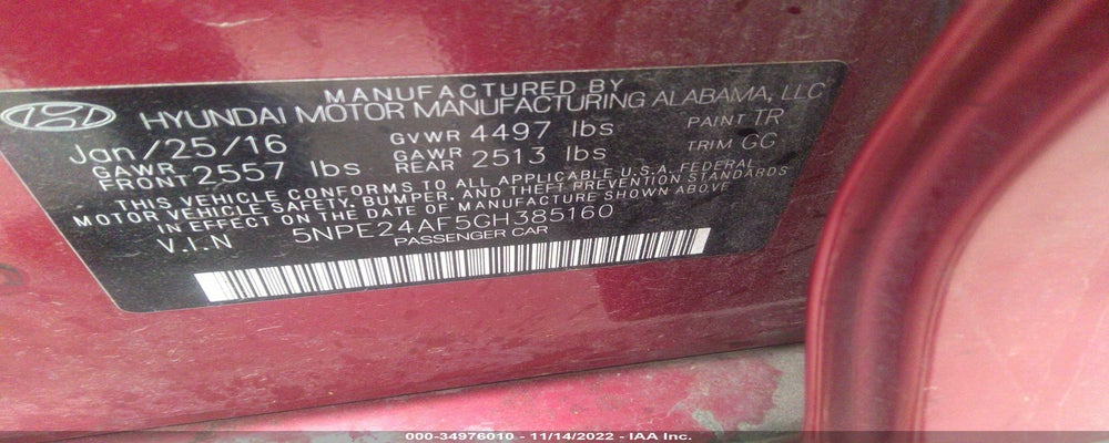 5NPE24AF5GH385160 2016 HYUNDAI SONATA photo no. 9