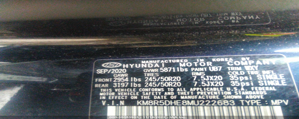 KM8R5DHE8MU222683 2021 HYUNDAI PALISADE photo no. 9