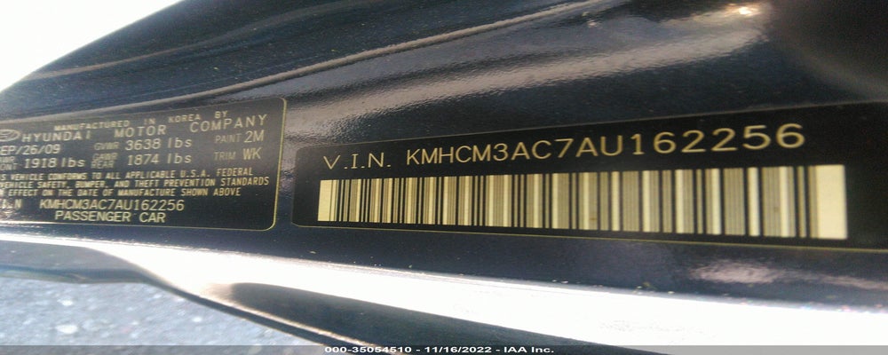 KMHCM3AC7AU162256 2010 HYUNDAI ACCENT photo no. 9