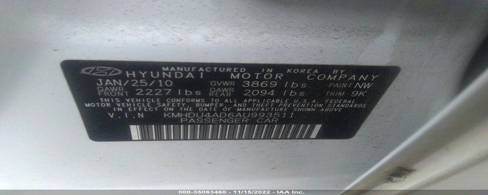 KMHDU4AD6AU993511 2010 HYUNDAI ELANTRA photo no. 9