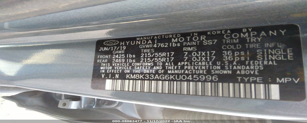 KM8K33AG6KU045996 2019 HYUNDAI KONA EV photo no. 9