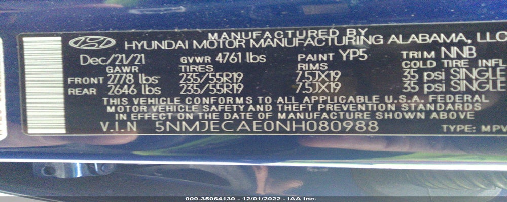 5NMJECAE0NH080988 2022 HYUNDAI TUCSON photo no. 9