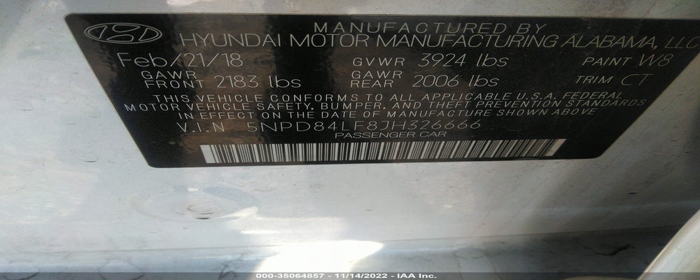 5NPD84LF8JH326666 2018 HYUNDAI ELANTRA photo no. 9
