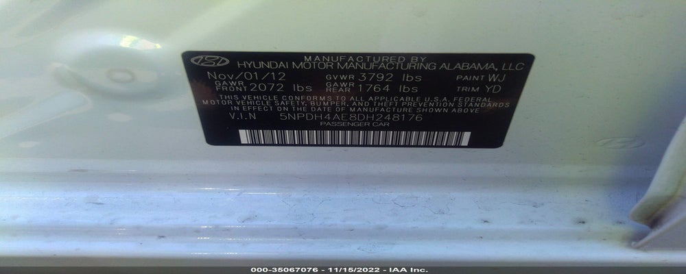 5NPDH4AE8DH248176 2013 HYUNDAI ELANTRA photo no. 9