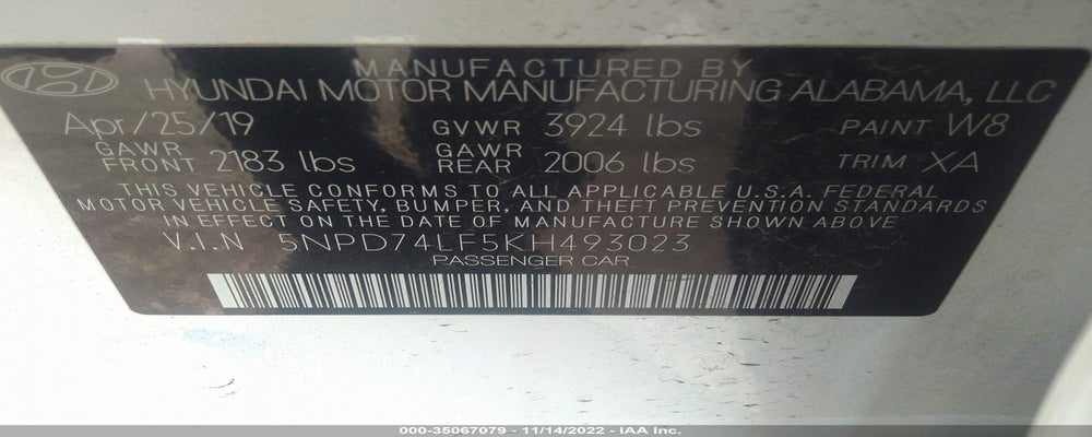 5NPD74LF5KH493023 2019 HYUNDAI ELANTRA photo no. 9