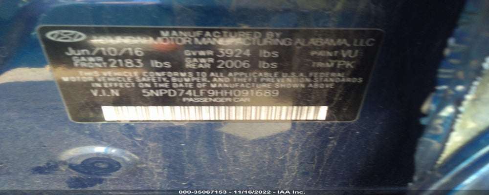 5NPD74LF9HH091689 2017 HYUNDAI ELANTRA photo no. 9