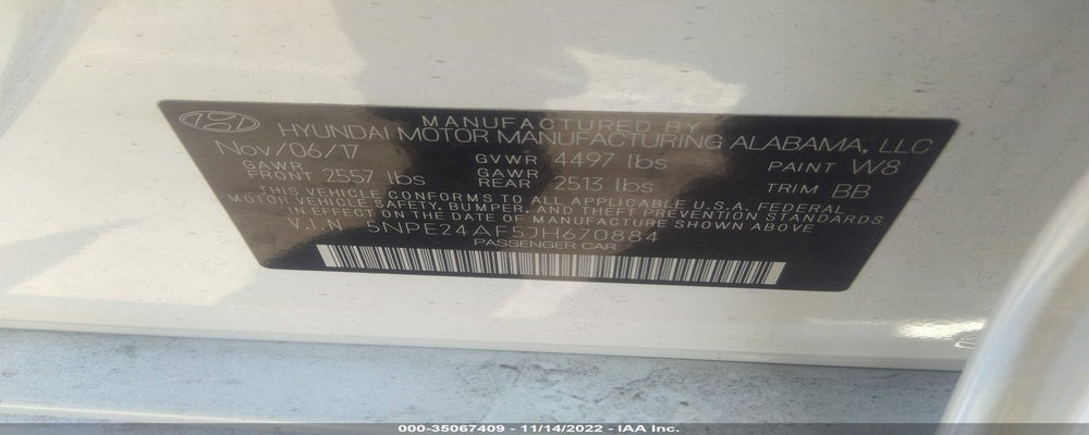 5NPE24AF5JH670884 2018 HYUNDAI SONATA photo no. 9