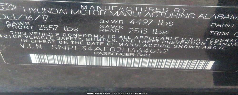 5NPE34AF0JH664052 2018 HYUNDAI SONATA photo no. 9