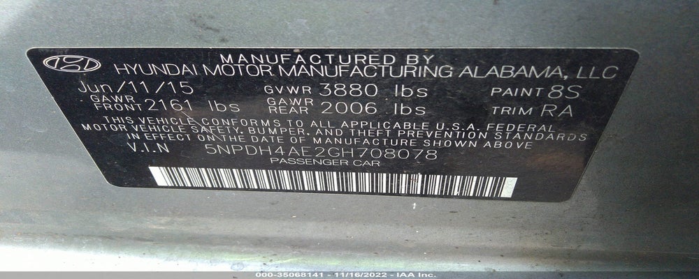 5NPDH4AE2GH708078 2016 HYUNDAI ELANTRA photo no. 9