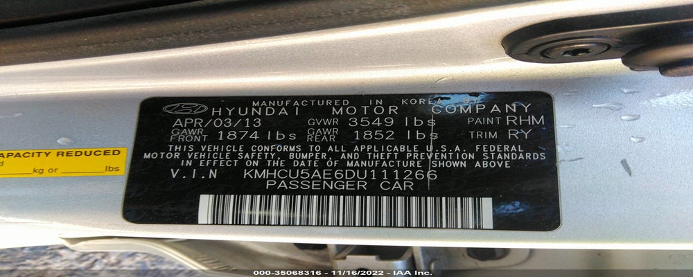 KMHCU5AE6DU111266 2013 HYUNDAI ACCENT photo no. 9