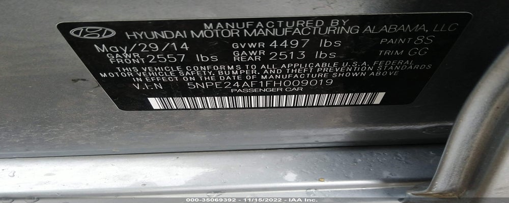 5NPE24AF1FH009019 2015 HYUNDAI SONATA photo no. 9