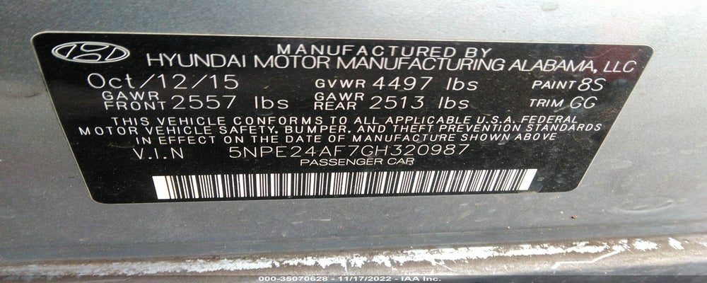 5NPE24AF7GH320987 2016 HYUNDAI SONATA photo no. 9