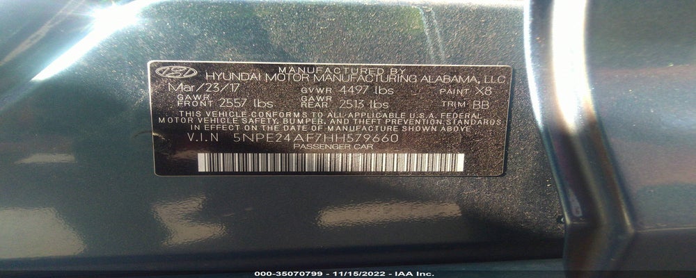5NPE24AF7HH579660 2017 HYUNDAI SONATA photo no. 9