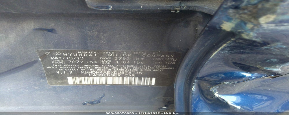 KMHDH4AEXDU878735 2013 HYUNDAI ELANTRA photo no. 9