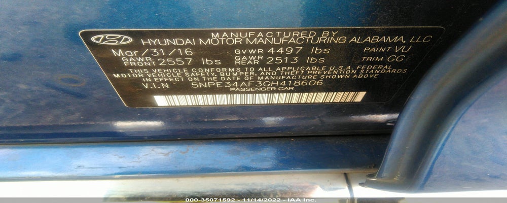 5NPE34AF3GH418606 2016 HYUNDAI SONATA photo no. 9
