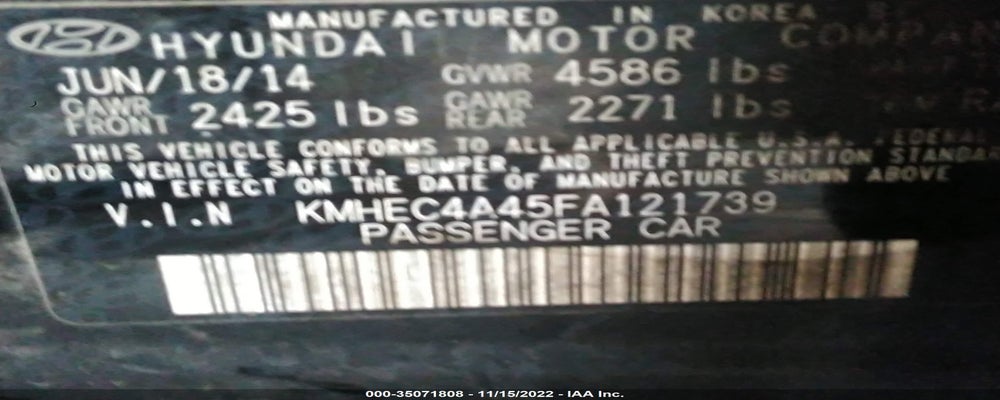 KMHEC4A45FA121739 2015 HYUNDAI SONATA HYBRID photo no. 9