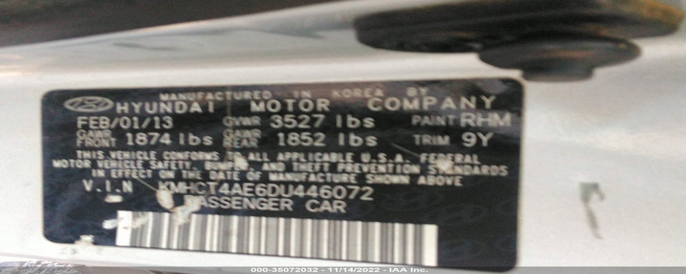 KMHCT4AE6DU446072 2013 HYUNDAI ACCENT photo no. 9
