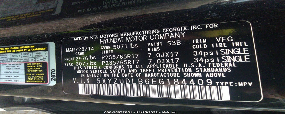 5XYZUDLB6EG184409 2014 HYUNDAI SANTA FE SPORT photo no. 9