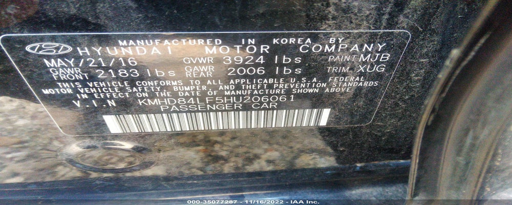 KMHD84LF5HU206061 2017 HYUNDAI ELANTRA photo no. 9