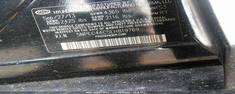 5NPEC4AC5EH819769 2014 HYUNDAI SONATA photo no. 9
