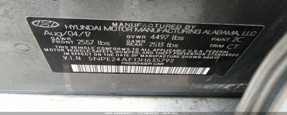 5NPE24AF1JH635792 2018 HYUNDAI SONATA photo no. 9