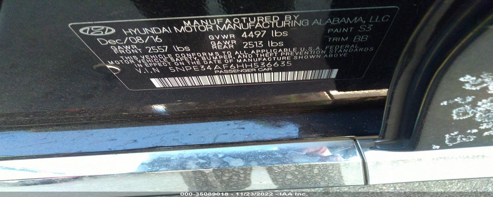 5NPE34AF6HH536635 2017 HYUNDAI SONATA photo no. 9
