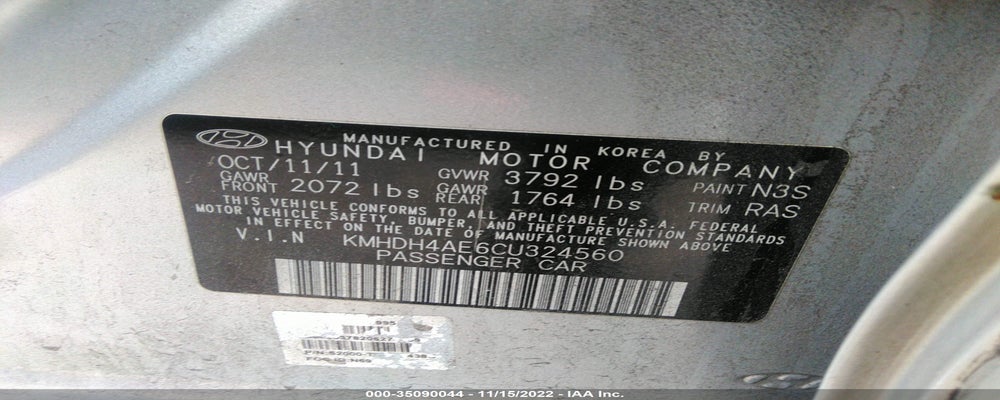 KMHDH4AE6CU324560 2012 HYUNDAI ELANTRA photo no. 9