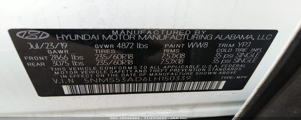 5NMS53AD6LH150339 2020 HYUNDAI SANTA FE photo no. 9
