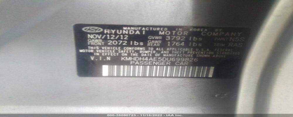 KMHDH4AE5DU699826 2013 HYUNDAI ELANTRA photo no. 9