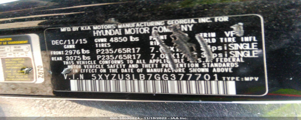 5XYZU3LB7GG377701 2016 HYUNDAI SANTA FE SPORT photo no. 9