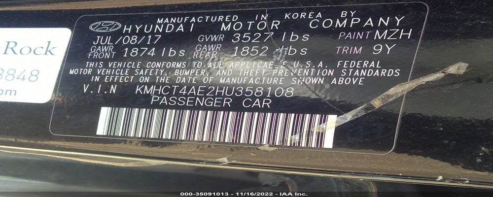 KMHCT4AE2HU358108 2017 HYUNDAI ACCENT photo no. 9