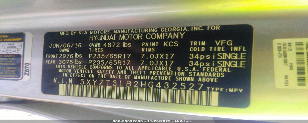 5XYZT3LB2HG432527 2017 HYUNDAI SANTA FE SPORT photo no. 9