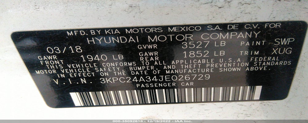 3KPC24A34JE026729 2018 HYUNDAI ACCENT photo no. 9