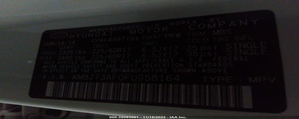 KM8JT3AF0FU958164 2015 HYUNDAI TUCSON photo no. 9