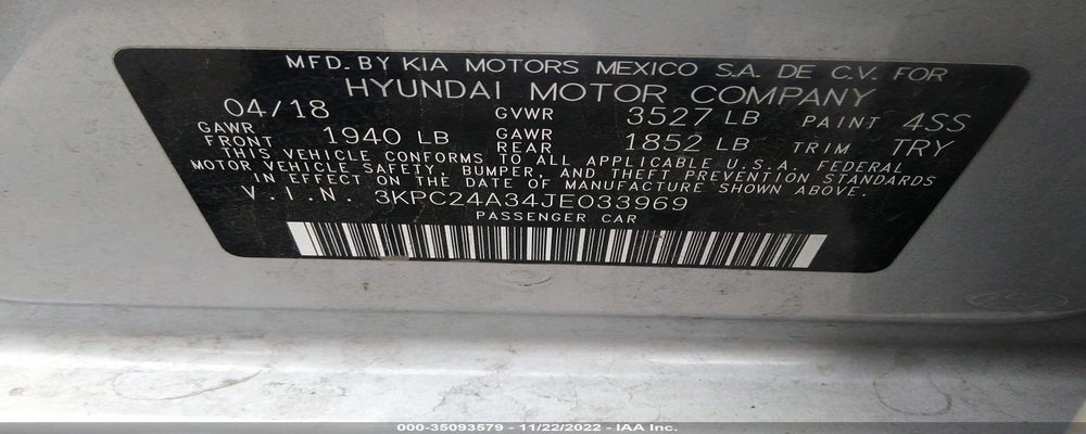 3KPC24A34JE033969 2018 HYUNDAI ACCENT photo no. 9